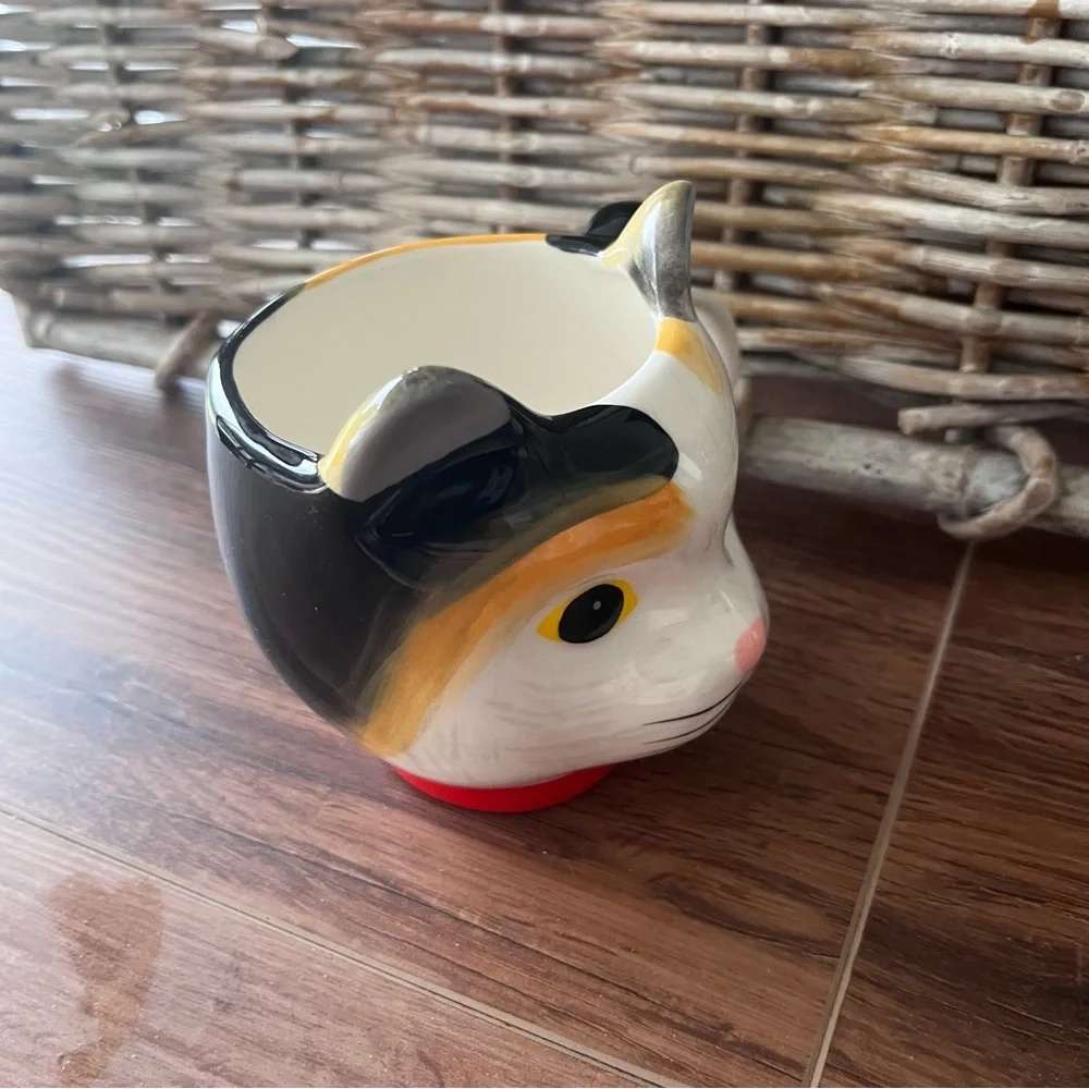 West Elm Calico Cat face coffee/tea ceramic mug